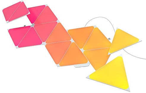 Nanoleaf Shapes Triangle Starter Kit, 15 Smarten Dreieckigen LED Panels RGBW - Modulare WLAN 16 Mio Farben Wandleuchte Innen, Musik & Bildschirm Sync, Funktioniert mit Alexa Google Apple