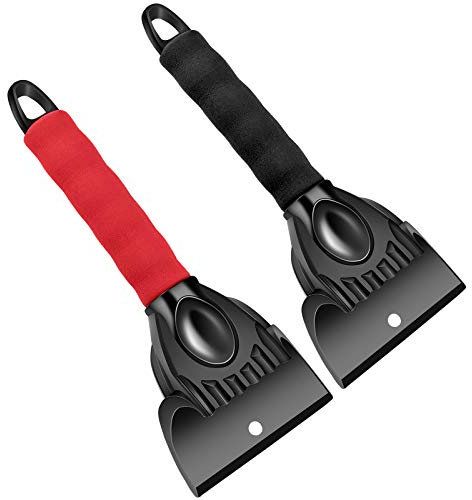 Auto Eiskratzer Schneeschaufel Ausbau von der Windschutzscheibe, Schnell Entfernen Eisschaber mit Komfort Soft Griff Rutschfest, Werkzeug und Entfernungsbürste reinigen Frost Schnee (2 Pack)