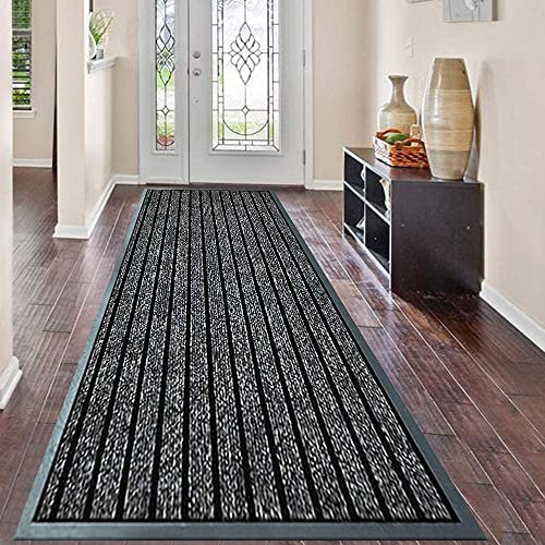 PHP Dirt Trapper Door Mat for Indoor & outdoor, Doormat, Washable Barrier Door Mat, Heavy Duty Non-Slip Entrance Rug, Shoes Scraper (Gray, 120 x 150 cm (4 ft x 5 ft))