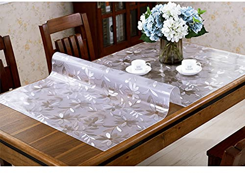 Transparente Matt Tischdecke,PVC Tischschutz Folie,Glasklar Tischmatte,Küche Tischabdeckung,Wasserdicht Tischsets,Fettdicht Tischschoner,für Garten Balkon Terrasse Picknick,2mm Dick (80 * 140cm)