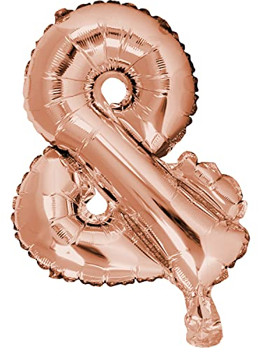 DekoRex Folienballon Rosegold 40cm Luftballon Geburtstag Hochzeit Deko (Sonderzeichen &)