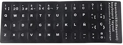 Adhesivo para Teclado Español, Adhesivos para Teclado a Prueba de Agua, Revestimiento Antiabrasión, con Material de PVC, para Computadora de Escritorio Portátil de 10 a 17 Pulgadas