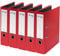 VON Leitz 5er Pack Ordner A4, Karton mit Kunststoffeinband, 80 mm Rückenbreite, Für 600 Blatt, FSC-zertifizierter Karton, Für Schule, Studium & Haushalt, Rot, 10551025