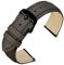 ANNEFIT Uhrenarmband 20mm Leder mit Edelstahl Schwarz Schnalle, Schnellverschluss Armband mit Weich Gepolstert für Herren Damen (Dunkelgrau)