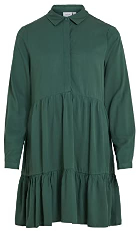 Vila Damen Vimorose L/S-skjorte Dress/Su - Noos Dress, Pineneedle, 36 EU