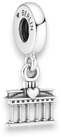 Brandenburger Tor - 925 Silber Charm Anhänger - Hauptstadt Deutschland Berlin Quadriga Sehenswürdigkeiten Architektur Denkmal für Bettelarmband Kette Ring Zubehör Geschenkidee Sterlingsilber