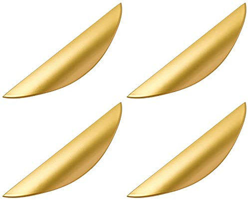 Beruyu 4 Stück Möbelgriff Gold 96mm Lochabstand Küchengriff Griffe für Küchenschränke Schrankgriff Schubladengriffe Türgriffe mit Schraube für Schrank, Möbel, Küche