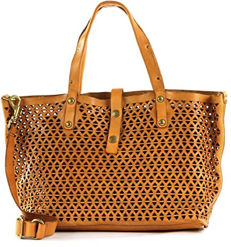 Campomaggi Leder Shopper Schultertasche Shopping Bag Cammello hellbraun