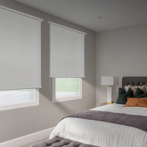 Rollo ohne Bohren, blickdicht, einfache Installation, Fenster ohne Bohren, verschiedene Modelle und Größen, STORESDECO Verdunkelungsrollo, Weiß, 120 x 180 cm