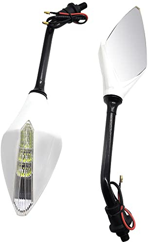 Riloer Motorrad Rückspiegel, Eisen, ABS Motorrad Rückspiegel mit High-Definition Glas, 10mm/0.39in Schraube Motorrad Rückspiegel mit Blinker