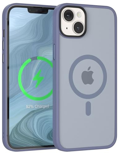 EAZY CASE - Hybrid Magnet Hülle kompatibel mit iPhone 14 Plus kompatibel mit MagSafe, Rundumschutz, Schutzhülle Kratzfeste Transparente Rückseite, magnetisch Hülle, Edle Haptik Matt Himmel Blau