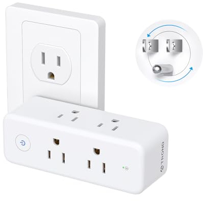 TROND Outlet Extender Surge Protector - 6 AC Outlet Splitter with 360 Rotating Plug, Multi Sockets Wall Expander with Power Switch, 1440J, 3 Way Plug Adapter for Home Bathroom Kitchen Office Dorm