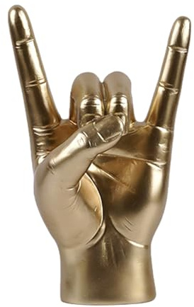 Rock And Roll Hand Statue, Hands Love Gesture Sculpture, Rock And Roll Hand Sign Desk Statue, I Love You Sign Couple Bedroom Decoration, Rock Hand Sculpture, Gesture Decoration, Modern Art Sculptur