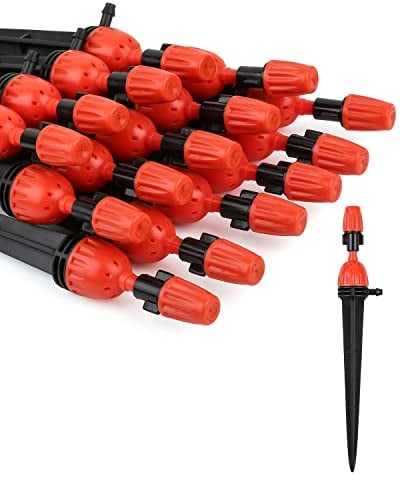 Hydrogarden 20pcs Adjustable Drip Emitters Water Irrigation Drippers 360 Degree Water Flow Drip Irrigation System for Vegetable Garden, Garden, Greenhouse