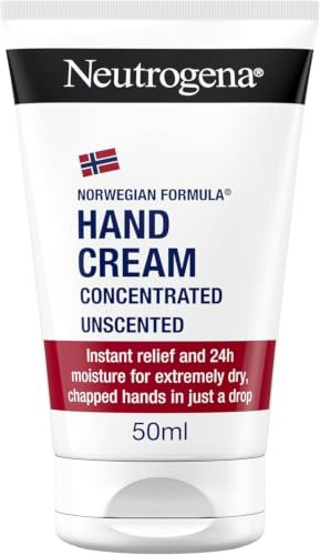 Neutrogena Norwegian Formula Concentrated Unscented Hand Cream (4x 50ml) with Glycerin, Vitamin E for Immediate and Lasting Relief from Dry Skin and Chapped Hands