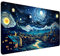 HUOCAIREN Galaxy Fantasy Gaming-Mauspad, XL (90 x 40 cm), XXL-Schreibtischmatte, blaue magische Spielmatte, großes Mauspad, Van Gogh Sternennacht, Kunst, erweiterte Schreibtischunterlage, extra große