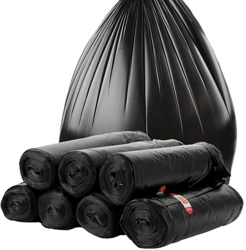 MIVIDE Lot de 225 sacs poubelle de 40 l - Extra solides et indéchirables - 40 l - Noir - Pour la maison, le jardin, le bureau - 60 x 80 cm (15 rouleaux)