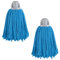 MAYA Fregona MAX Pro Hilo. Limpieza Eficiente y Duradera para Superficies Lisas. 100 % Microfibra. Extra Absorbente y Escurrefacil. Rosca Universal. Pack de 2 Fregonas (Azul)