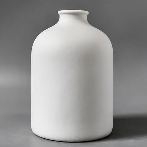 Vaso in ceramica bianca, decorazione nordico minimalista, oggetto decorativo per mensole, centrotavola, matrimonio, soggiorno, libreria, ufficio, casa moderna, ingresso, console, pianta di ulivo