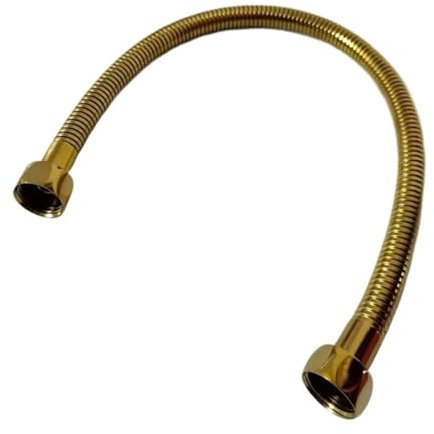ZHLWei Tubo Flessibile per Doccia e Idraulica in Acciaio Inox da 50 cm, 1/2 Valvola Angolare, Connettore Tubo Idraulico in Acciaio Inox Dorato