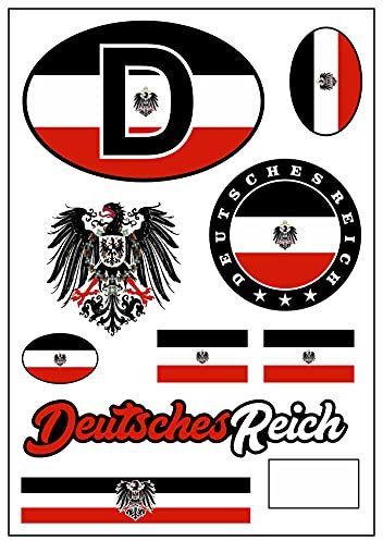 Daged Deutsches Reich Aufkleber Karte Stickerbogen - PKW Auto Fahne AK
