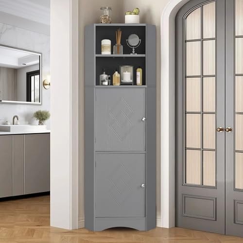 Badezimmerschrank, Mehrzweckregal, Farben erhältlich, geeignet für Badezimmer, Flure, Büros usw. (grau)