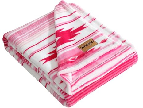 Wrangler - Throw Blanket, Super Soft Premium Plush Bedding, Western Luxurious Bedding, Yellowstone Inspired, Oeko-Tex Certified (Coyote Sands Pink, 50 x 60)