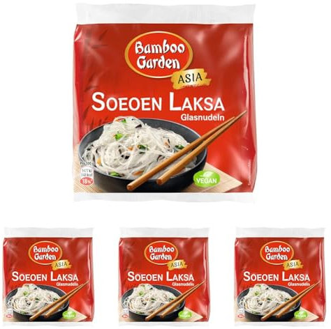 Bamboo Garden Soeoen Laksa Glasnudel, 100 g (Packung mit 4)