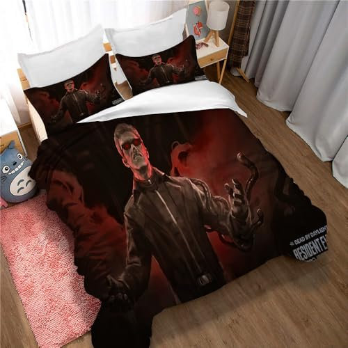 Ste-X Bettbezug Kingsize-Bettwäscheset In Hotelqualität Dead by Daylight-Bettwäschesets, Weich, Atmungsaktiv, 100% Polyester-Baumwolle, Bettbezug Mit Kissenbezügen (DBD 05,200x200cm)