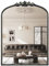 WallBeyond Goldener Vintage-Spiegel für Schminktisch, 55,9 x 76,2 cm, schwarzer antiker Spiegel mit kunstvollem Rahmen, gewölbter Vintage-Wandspiegel für Badezimmer, Wohnzimmer, Kamin, Eingangsbereich