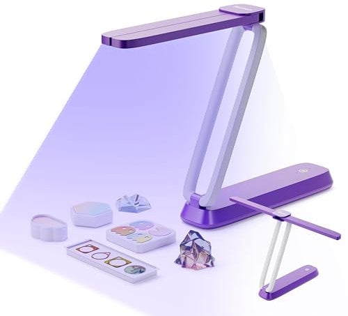 Resiners UV Licht für Harz, Wiederaufladbares UV Licht, 3-in-1 Verwendung, Faltbar UV Lampe für Harz, Tragbare Mini UV LED Lampe, Harzzubehör, Harz-Kits für UV-Harz, Harzformen, Lila