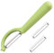 P-Schäler Tupper Set,Sparschäler Linkshänder mit 2 Ersatzklingen,Kartoffelschäler für Spargelschäler Gemüse,Gemüseschäler für Tupperware Ersatzklinge,Schälmesser Ersatzteile,Universalschäler (Grün)