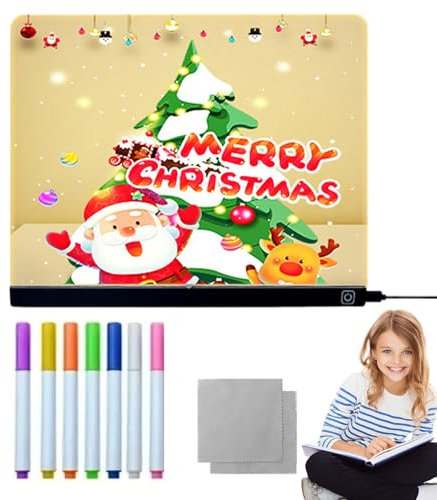 LED-Schreibtafel - Beleuchtete Zeichentafel,Wiederbeschreibbare Glow Acryl-Memotafel Für Lernen, Bildung, Unterhaltung, Basteln & Spiele