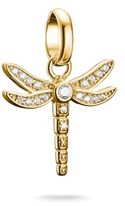 THOMAS SABO Dragonfly Charm with Stones Connect 18k Gold Plated Recycled 925 Silver