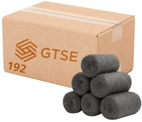 GTSE Steel Wool Pads, 192 Pads (4 Packs), Grade 0 Metal Fibers, Fabric Extra Fine Steel Wool, Pest Control, Hole Covers, Wall Fill, Polishing Metal, Versatile Cleaning and Abrasion Tool