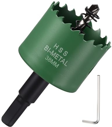 DTGN 1-1/2 Bi-Metal Hole Saw 38mm M42 HSS Hole Cutter for Metal Green | Cutting Tool Good for Thick Stainless Steel/Alloy/Aluminium/Brass/Copper