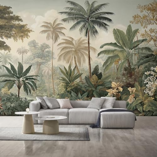 Générique Papier Peint Jungle Papier Peint Panoramique Palmier Tropical Papiers Peints Intissé Fresque Murale, Decoration Chambre Salon, 366 x 254 cm AC&01D