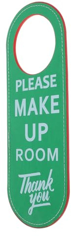 FUNNETOYU Double-sided Hotel Door Hanger Sign Leather Do Not Disturb Door Knob Sign with Please Knock Message Practical Privacy Indicator for Hotels Offices Lounges Modern Minimalist Style