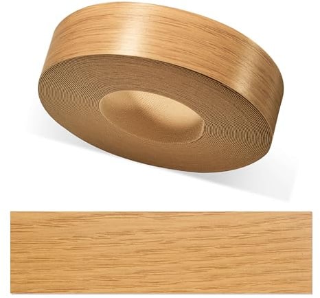ben+camilla.com Kantenumleimer zum Aufbügeln | Euro Eiche 30 mm x 50 m Rolle (glatt matt) | Premium Qualität für professionelle Ergebnisse | Kantenschutz