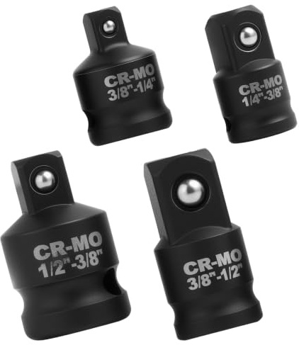 Adaptador de vaso de impacto de 4 piezas,para Llave de Carraca, Reductor de Enchufe Compatible con Herramientas Makita, Milwaukee, Bosch - Construcción Robusta y Duradera