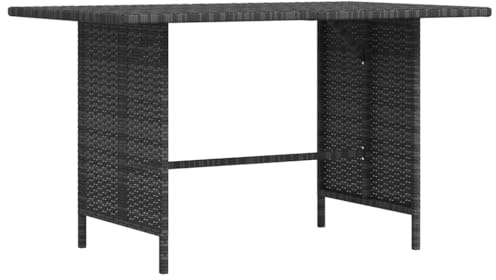 Teenpull Garten-Esstisch Grau, 110x70x65 cm, Poly Rattan, wasserbeständig, pflegeleicht, stabiles Stahlgestell, Outdoor-Tisch für Terrasse und Gartenmöbel