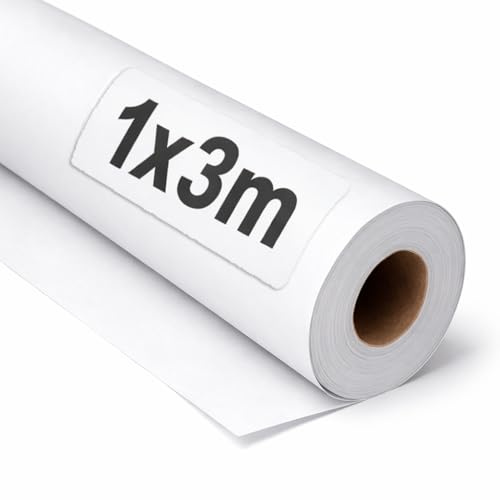 OFITURIA Kraftpapier Weiß – Rolle 1 × 3 m – 1 Rolle – Verpackungspapier Und Geschenkpapier – Bastelpapier Für DIY, Dekoration Und Schnittmuster – Reißfest Und Leicht Zuschneidbar