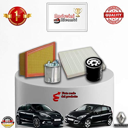 KIT TAGLIANDO 4 FILTRI SCENIC III 1.5 dCi FAP 81KW 110CV DAL 2009 ->