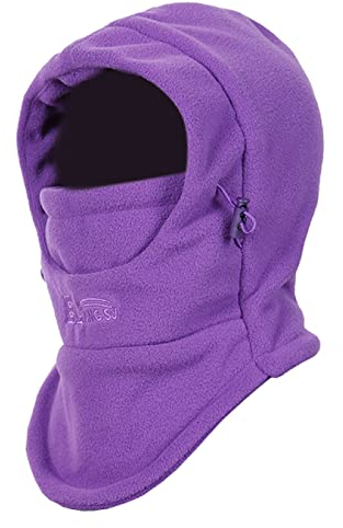 TRIWONDER Passamontagna Bambino Invernale Cappello Neve Bambino 4-9 Anni Sottocasco Sci Balaclava Bambina Cappello Pile Termico per Bimbo Bimba Bambino Bambina(01 Viola)
