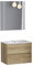 Baikal Conjunto de Mueble de Baño suspendido a la Pared con Fondo Reducido, Melamina 16. Mueble MONTADO Moderno 50 Nature