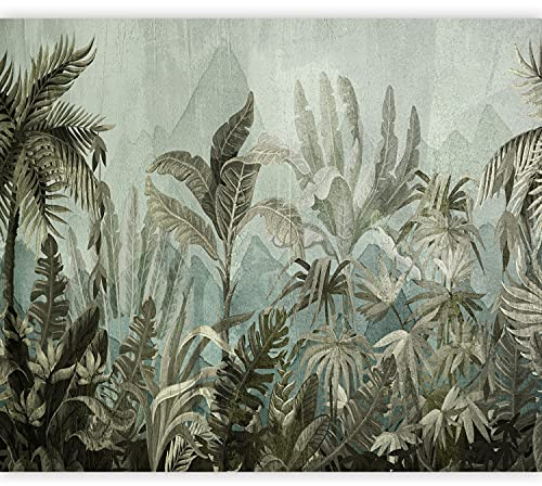 murando - Fototapete Selbstklebend tropische Blätter 343x256 cm - Foto Tapete Tapetenfolie Möbelfolie Wandverkleidung Wandtapete Motivtapeten Wohnzimmer 3d Modern - Palmblätter Grün b-C-0854-a-a