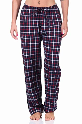 Damen Flanell Schlafanzug Hose kariert aus Baumwolle - 222 222 15 870