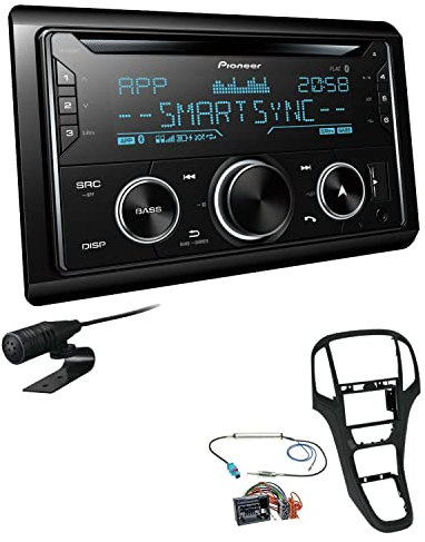 Pioneer FH-S720BT 2-DIN CD Autoradio Bluetooth kompatibel mit Apple und Android Smartphones USB passend für Opel Astra J ab 2009 schwarz