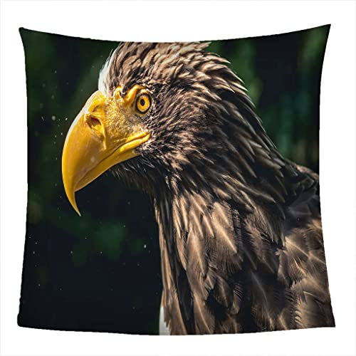 ZAPVI Flanelldecke 180x220 cm Tiere&Adler 3D-Druckdecke Sofadecke Wolldecke Bettlaken Wärme und Isolierung Camping