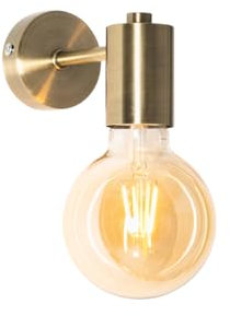 Qazqa Industrial Wandleuchte, Wandlampe - Facil - Bronze, Rund, max. 40W, Geeignet für LED, 6.5cm, Ideal als Flur und Wohnzimmerlampe